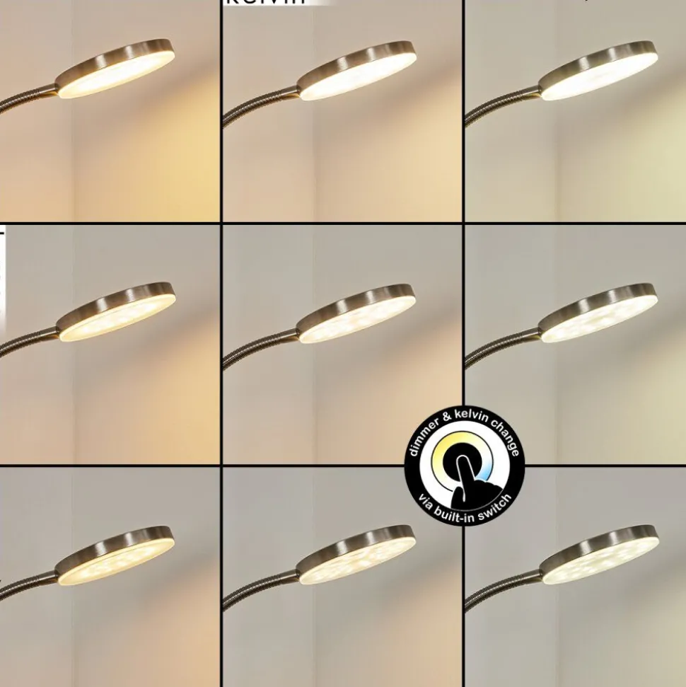 Lampadairehaltia Led Nickel Mat, 1 Lumiere