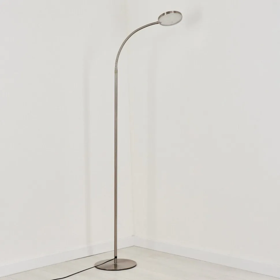 Lampadairehaltia Led Nickel Mat, 1 Lumiere