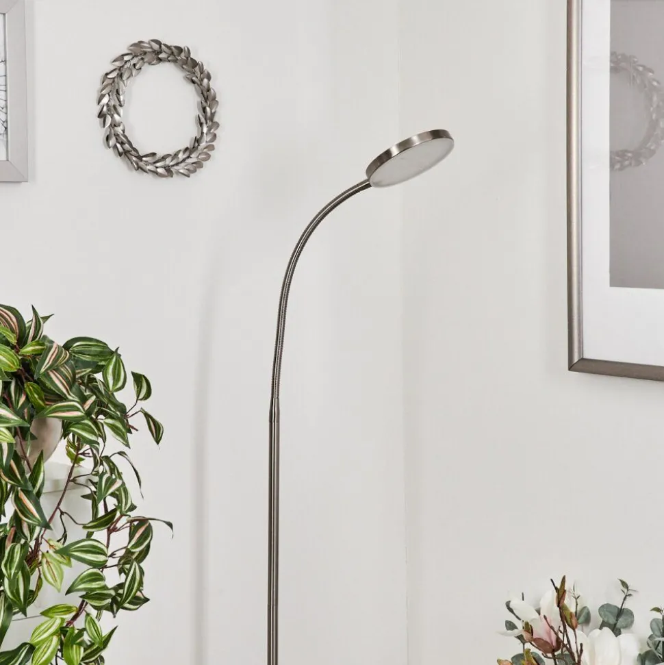 Lampadairehaltia Led Nickel Mat, 1 Lumiere