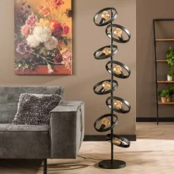 Lampadairehover Anthracite, 8 Lumieres