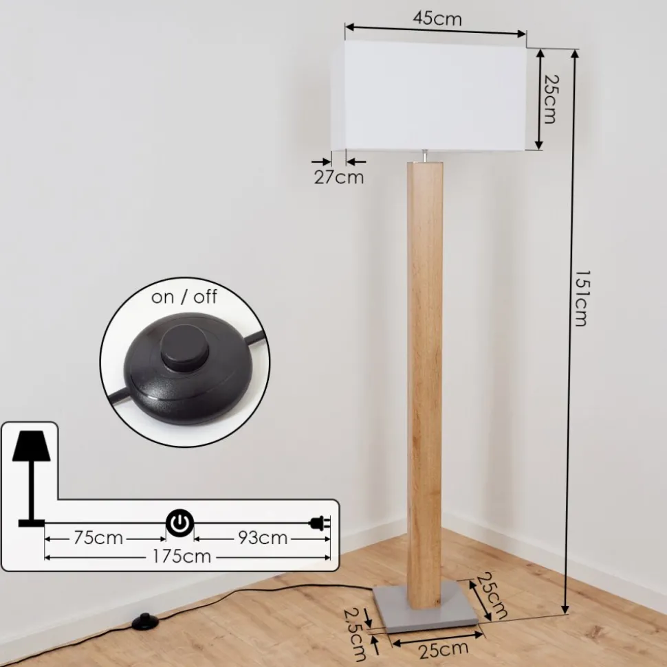 Lampadairekyneton Gris, Ecru, 1 Lumiere