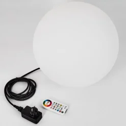 Lampadaireloural Led Nickel Mat, 1 Lumiere, Telecommandes, Changeur De Couleurs