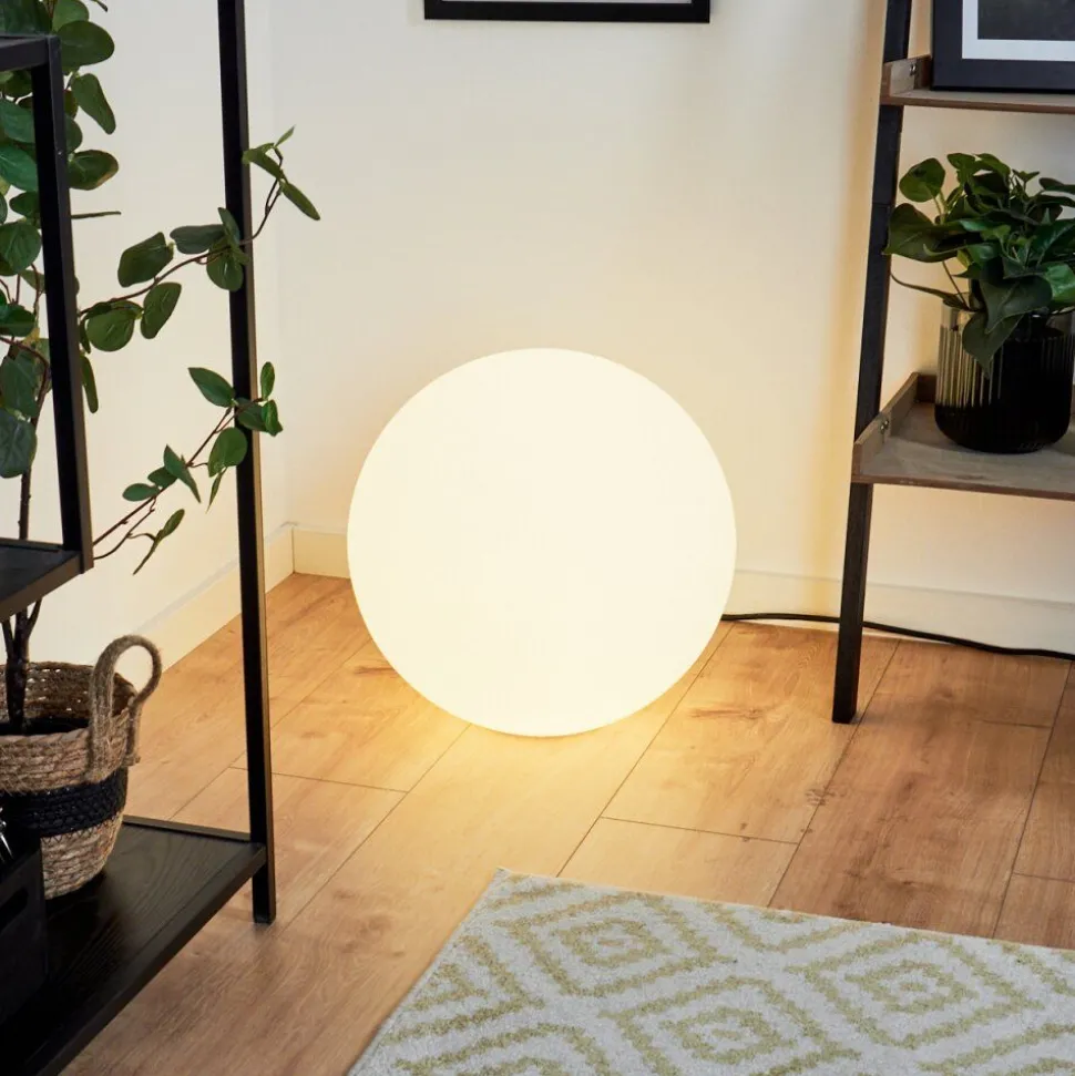 Lampadaireloural Led Nickel Mat, 1 Lumiere, Telecommandes, Changeur De Couleurs
