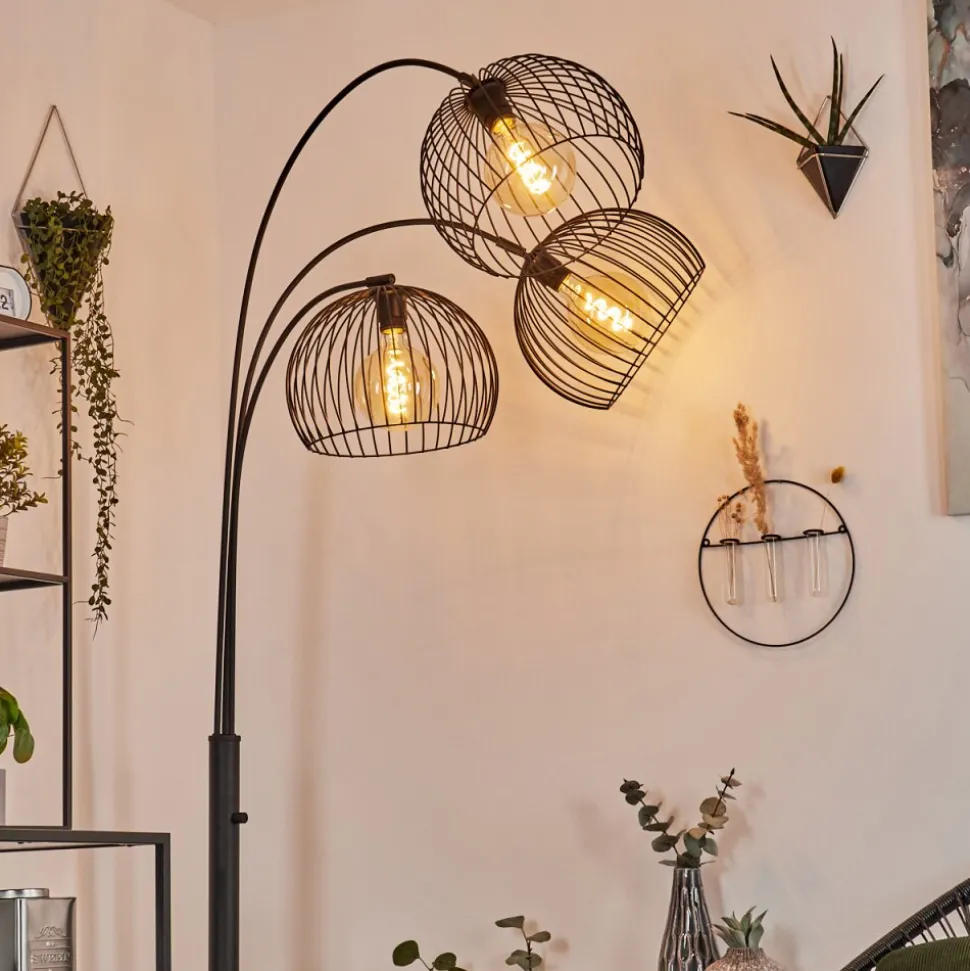Lampadairemossay Noir, 3 Lumieres