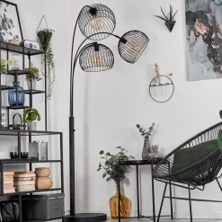 Lampadairemossay Noir, 3 Lumieres