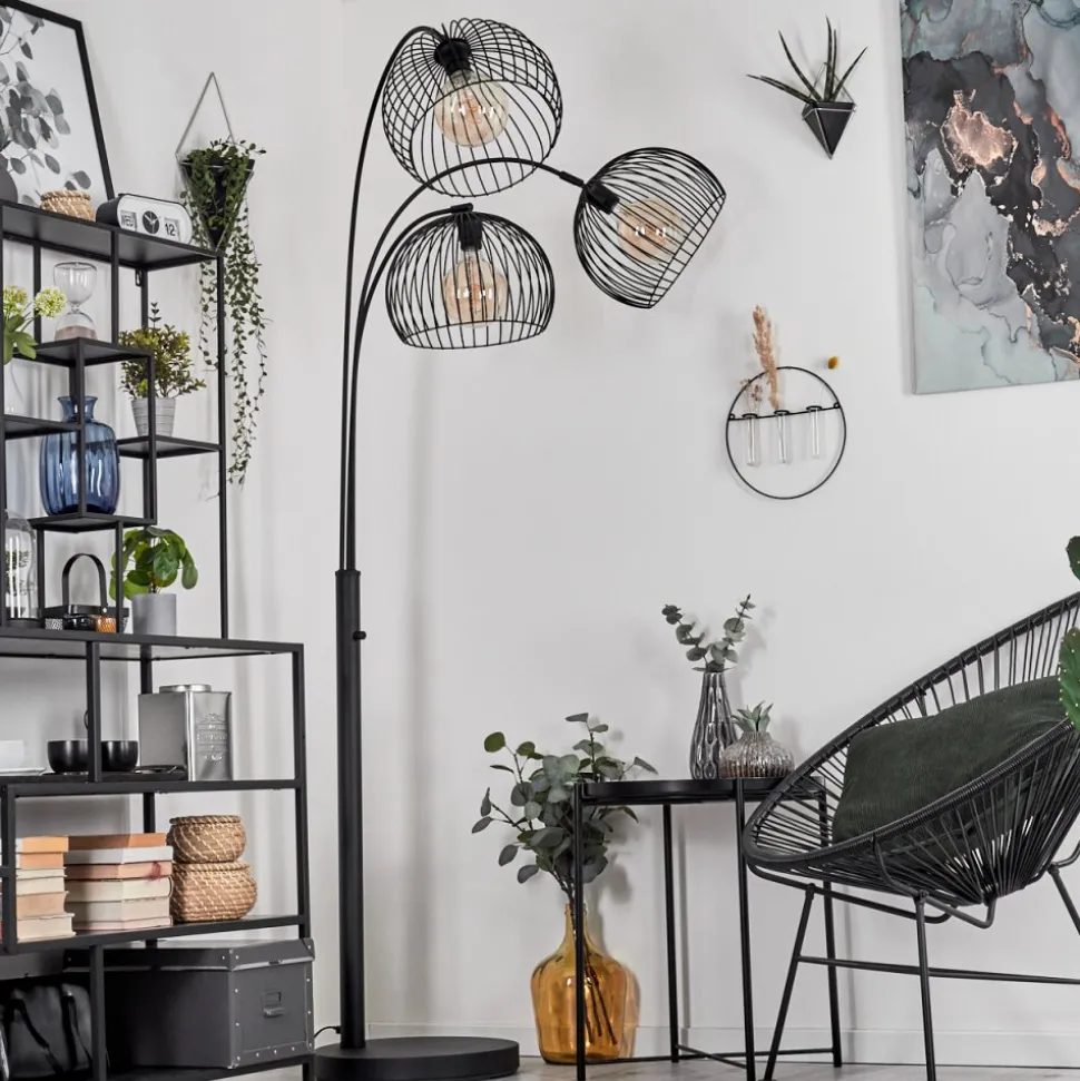 Lampadairemossay Noir, 3 Lumieres