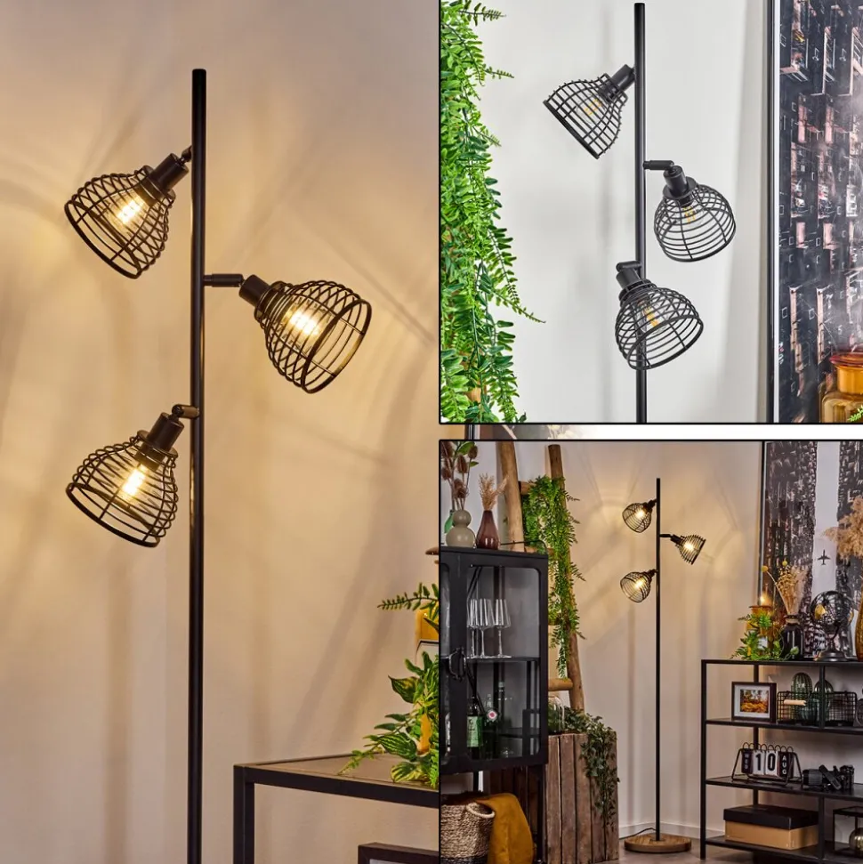 Lampadaireomba Ecru, Noir, 3 Lumieres