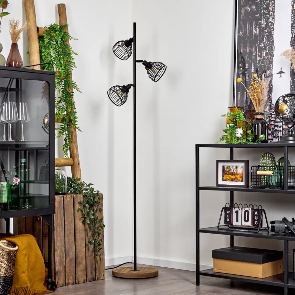 Lampadaireomba Ecru, Noir, 3 Lumieres