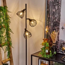 Lampadaireomba Ecru, Noir, 3 Lumieres
