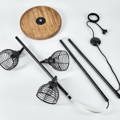 Lampadaireomba Ecru, Noir, 3 Lumieres