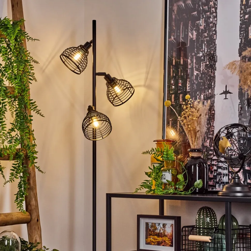 Lampadaireomba Ecru, Noir, 3 Lumieres