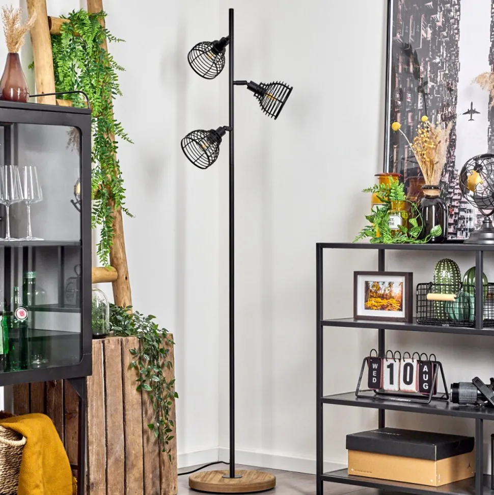 Lampadaireomba Ecru, Noir, 3 Lumieres