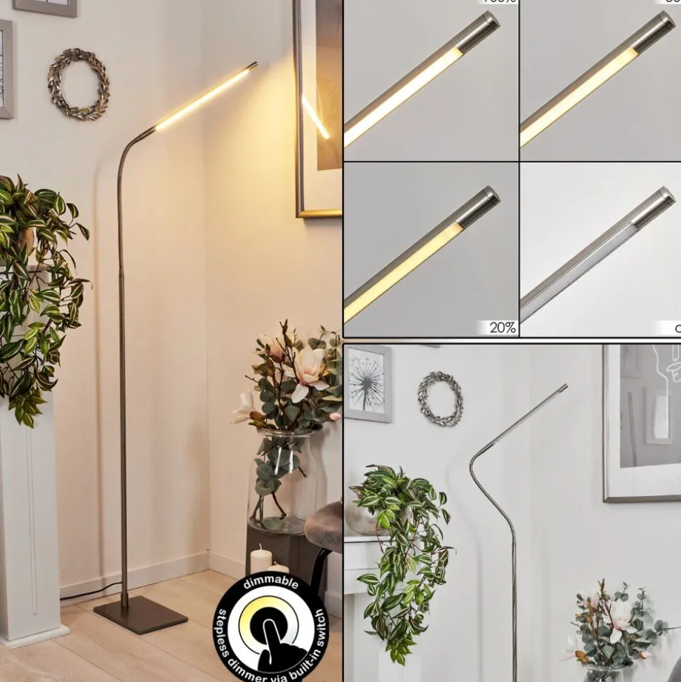 Lampadairereuland Led Nickel Mat, 1 Lumiere