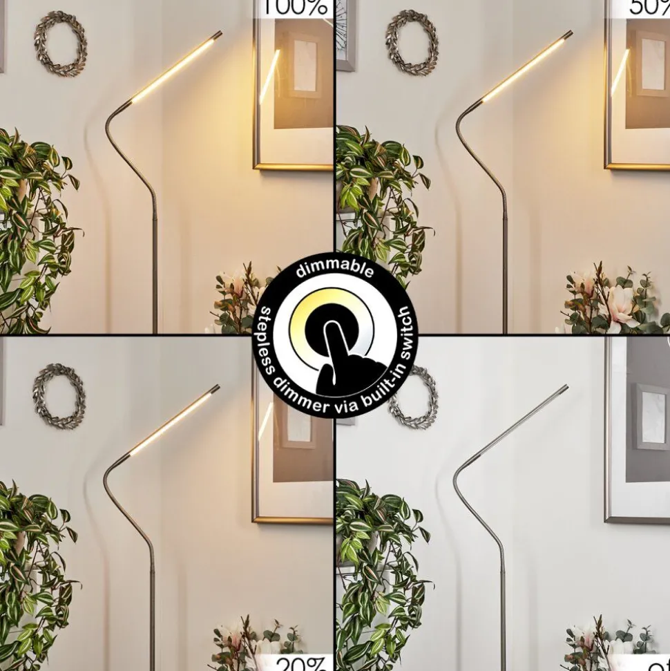 Lampadairereuland Led Nickel Mat, 1 Lumiere