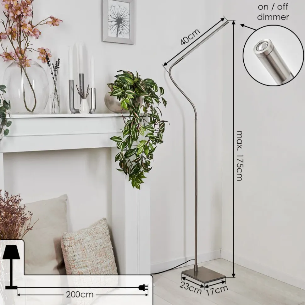 Lampadairereuland Led Nickel Mat, 1 Lumiere