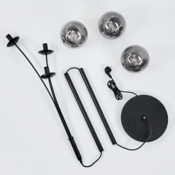 Lampadairesalamonde Noir, 3 Lumieres