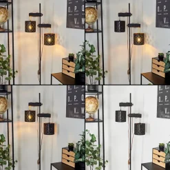 Lampadairetallaboa Noir, 2 Lumieres