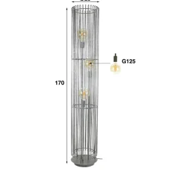 Lampadairetrax Anthracite, 3 Lumieres