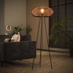 Lampadairevagney Nickel Mat, Noir, 1 Lumiere
