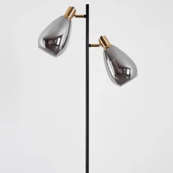 Lampadairevaurois Laiton, Noir, 2 Lumieres
