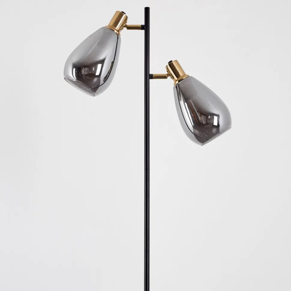Lampadairevaurois Laiton, Noir, 2 Lumieres