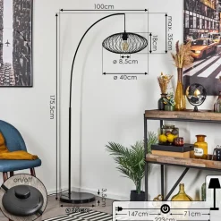 Lampe A Arc Banleou Noir, 1 Lumiere