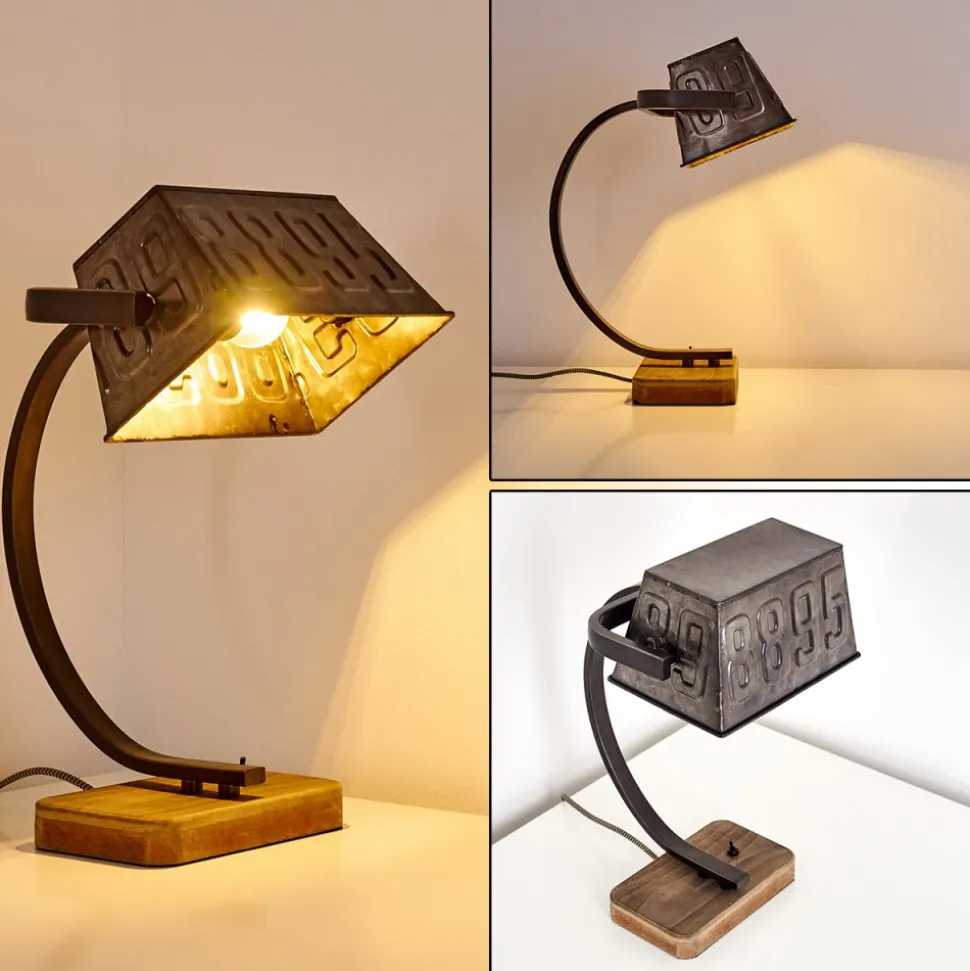 Lampe A Poser Anvik Brun, Gris, Rouille, 1 Lumiere
