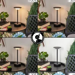 Lampe A Poser Baigorrita Led Noir, 1 Lumiere