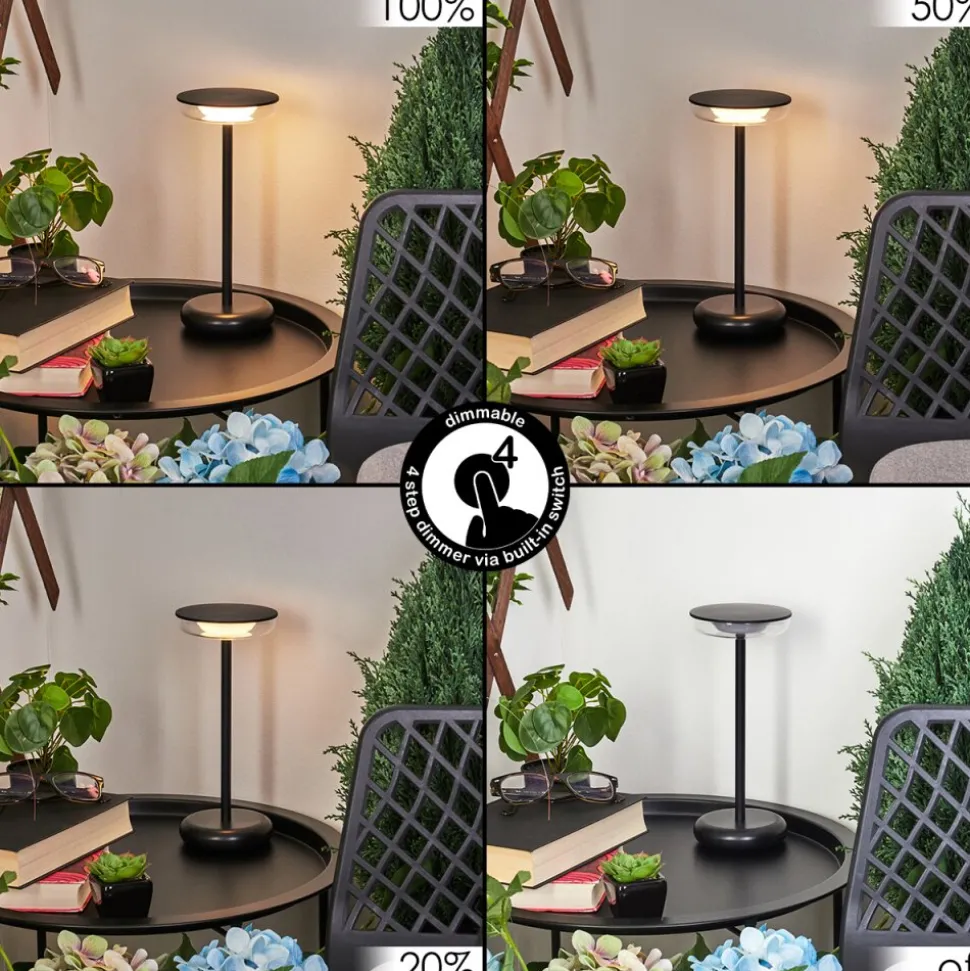 Lampe A Poser Baigorrita Led Noir, 1 Lumiere