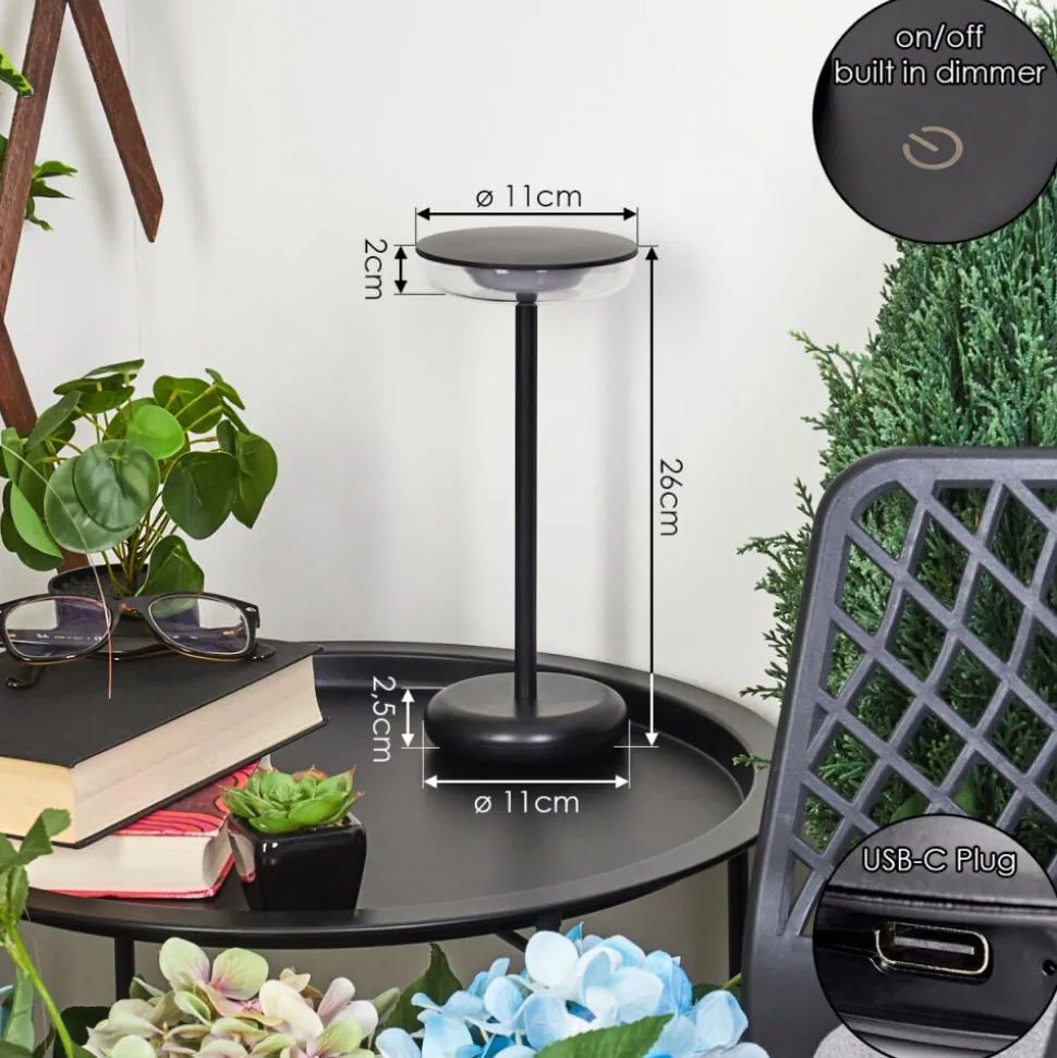 Lampe A Poser Baigorrita Led Noir, 1 Lumiere