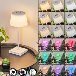 Lampe A Poser Burzaco Led Blanc, 1 Lumiere, Changeur De Couleurs