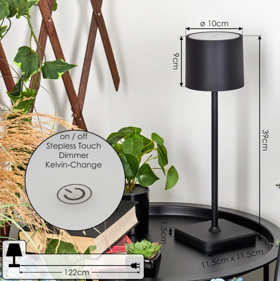 Lampe A Poser Cajas Led Noir, 1 Lumiere