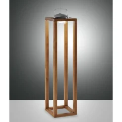 Lampe A Poser Fabas Luce Blend Led Bois Fonce, 1 Lumiere