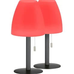 Lampe A Poser Fhl Easy Fiumara Led Noir, 1 Lumiere, Telecommandes, Changeur De Couleurs