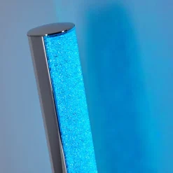 Lampe A Poser Flaut Led Chrome, 1 Lumiere, Telecommandes, Changeur De Couleurs