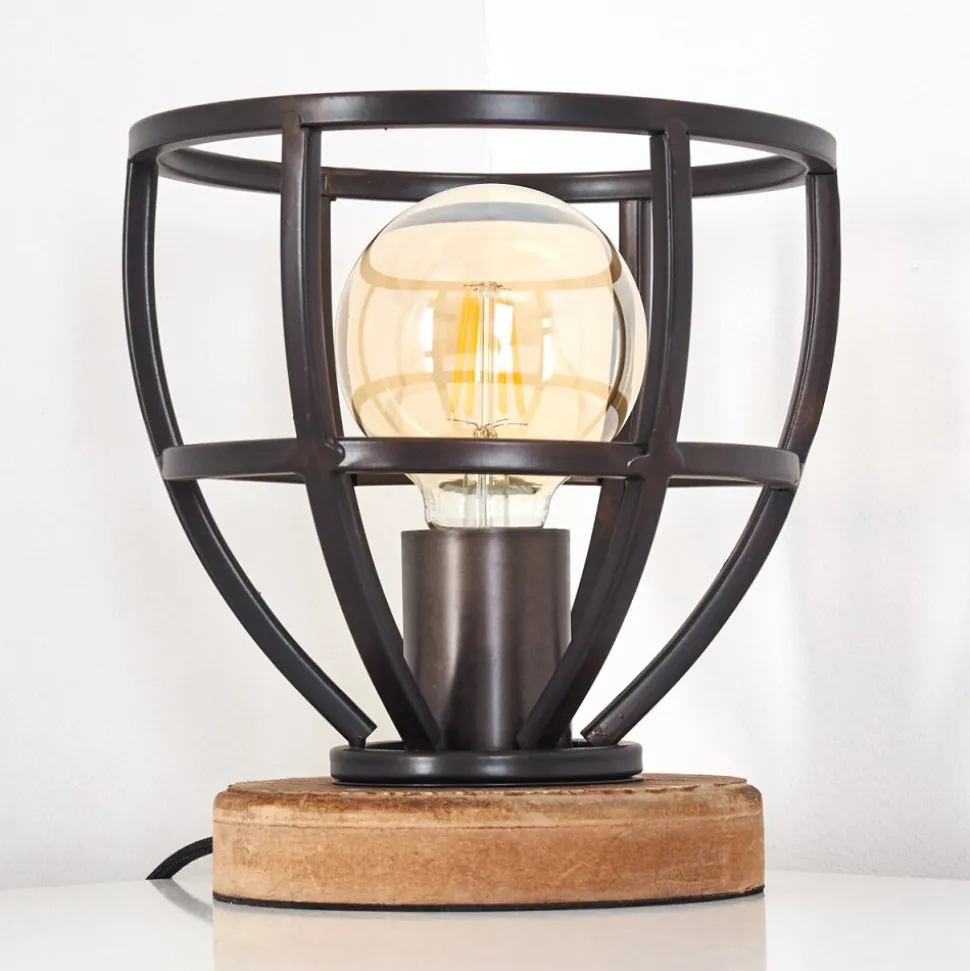 Lampe A Poser Haervej Bois Clair, Noir, 1 Lumiere