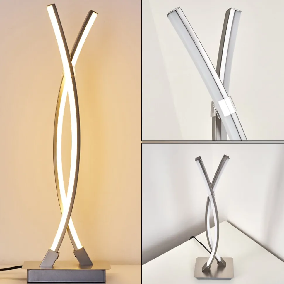 Lampe A Poser Horpmaal Led Nickel Mat, 2 Lumieres