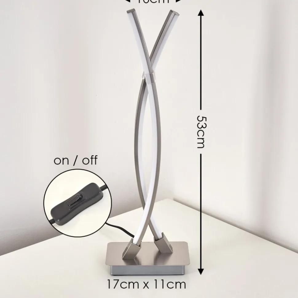 Lampe A Poser Horpmaal Led Nickel Mat, 2 Lumieres