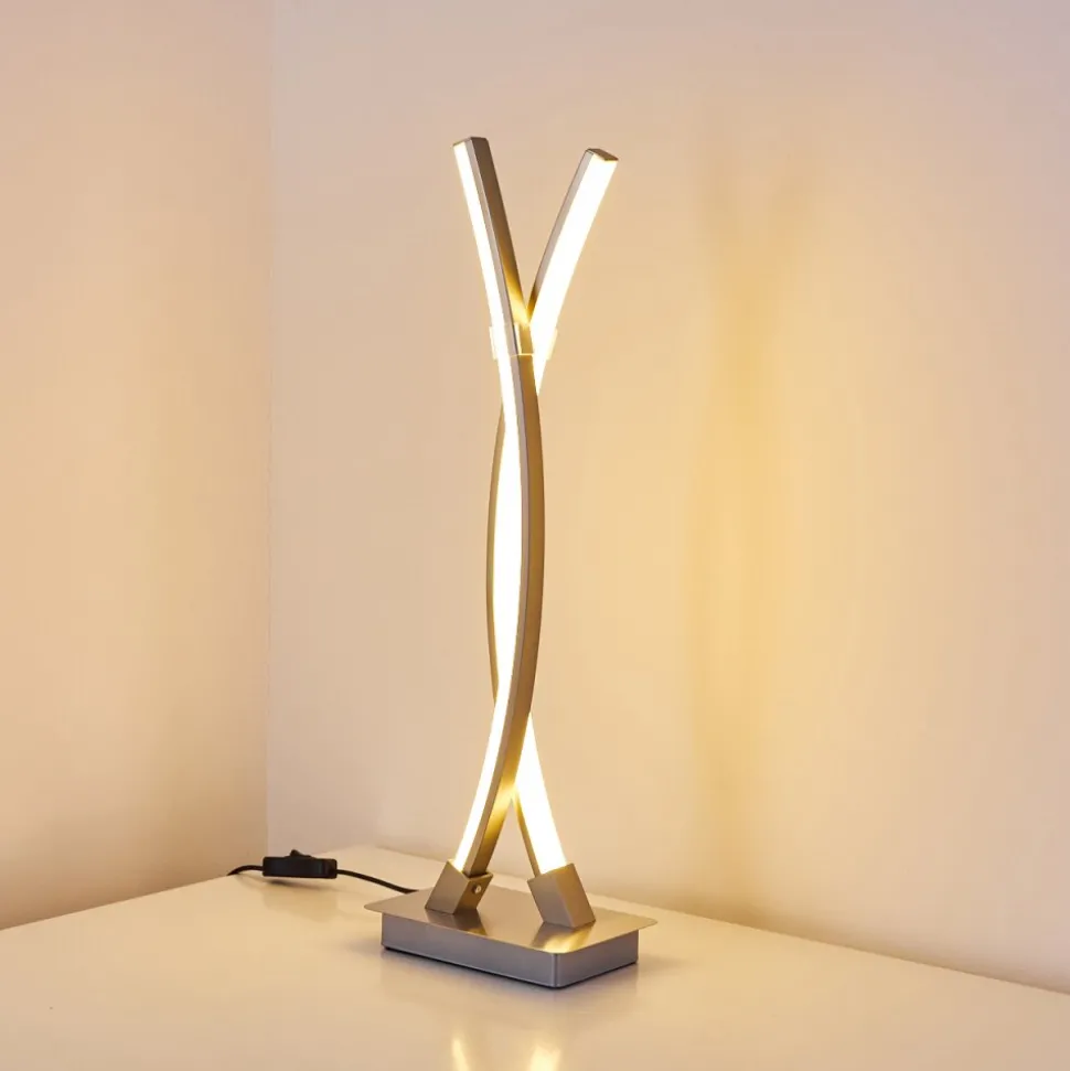 Lampe A Poser Horpmaal Led Nickel Mat, 2 Lumieres