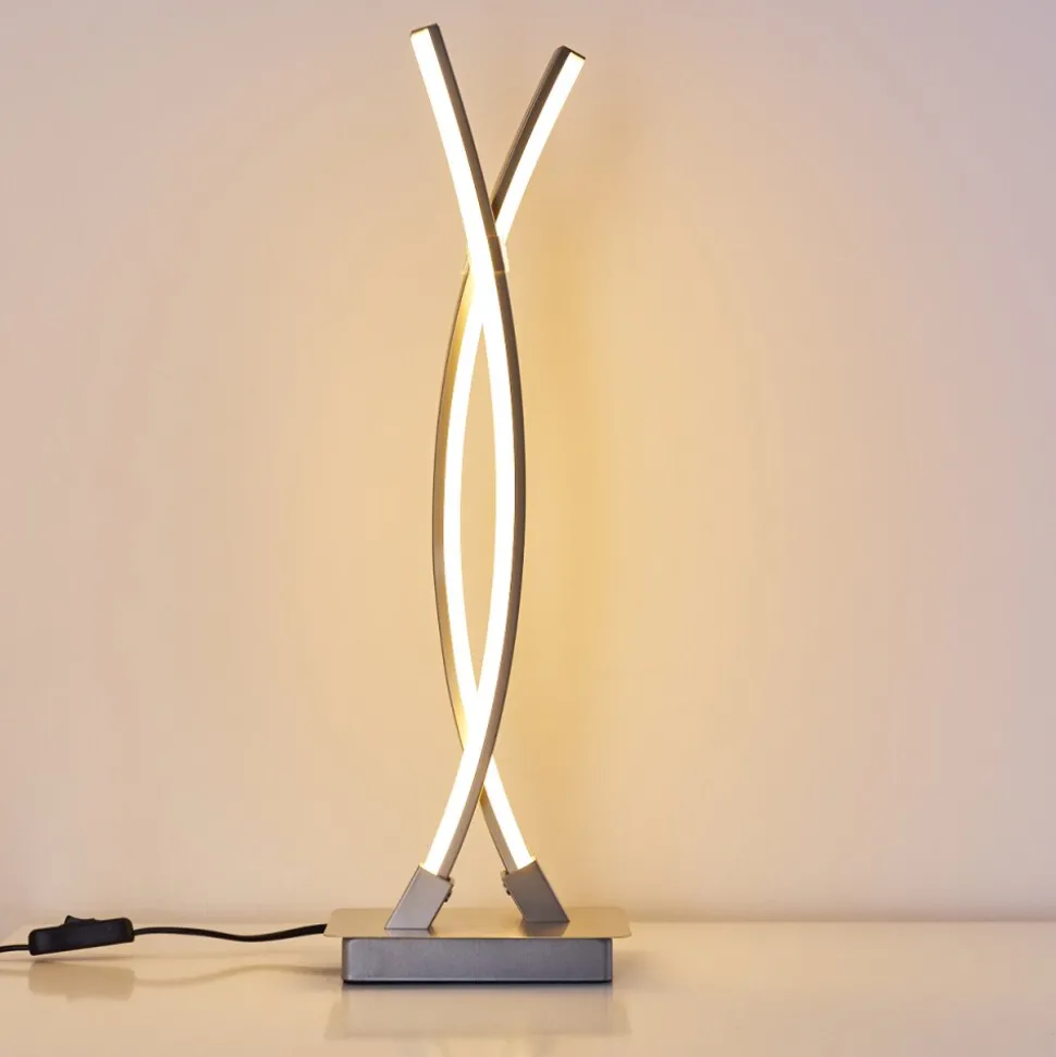 Lampe A Poser Horpmaal Led Nickel Mat, 2 Lumieres