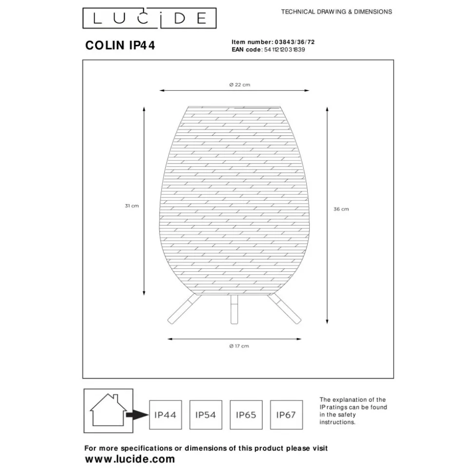 Lampe A Poser Lucide Colin Led Noir, 1 Lumiere