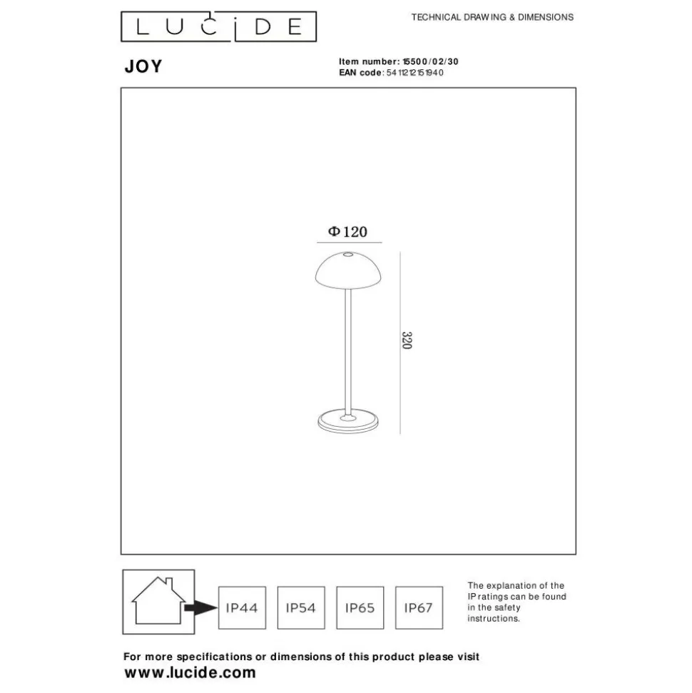 Lampe A Poser Lucide Joy Led Noir, 1 Lumiere