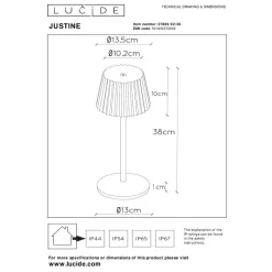 Lampe A Poser Lucide Justine Led Beige, 1 Lumiere