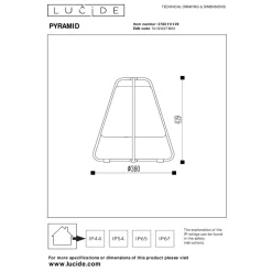 Lampe A Poser Lucide Pyramid Led Anthracite, 1 Lumiere