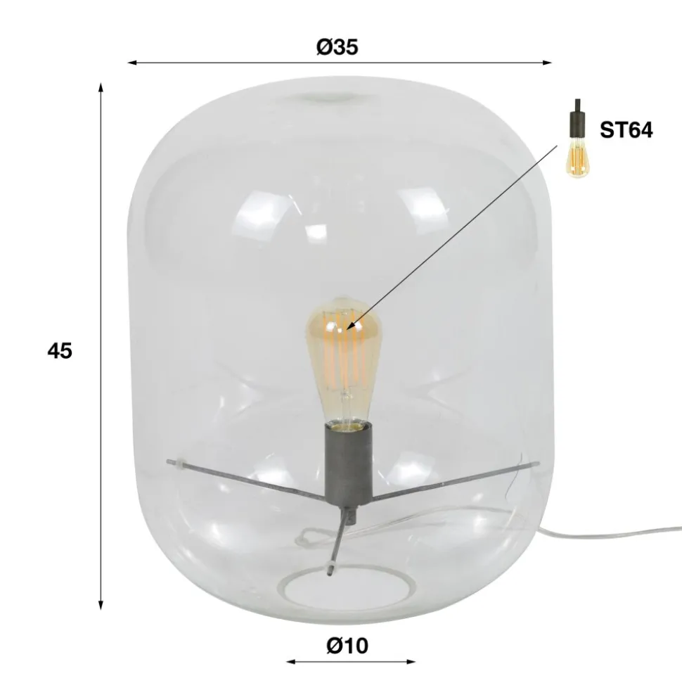 Lampe A Poser Luttelgeest Transparent, 1 Lumiere