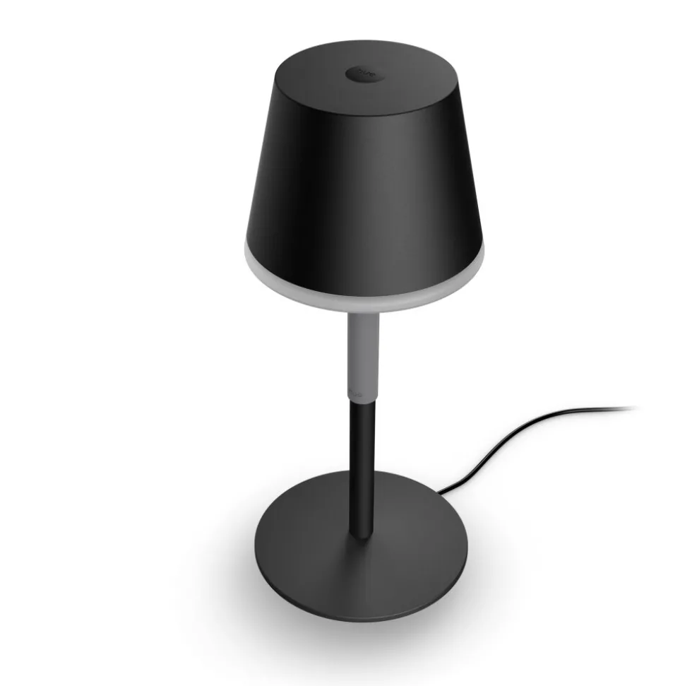 Lampe A Poser Philips Hue Go Led Gris, Noir, 1 Lumiere, Changeur De Couleurs