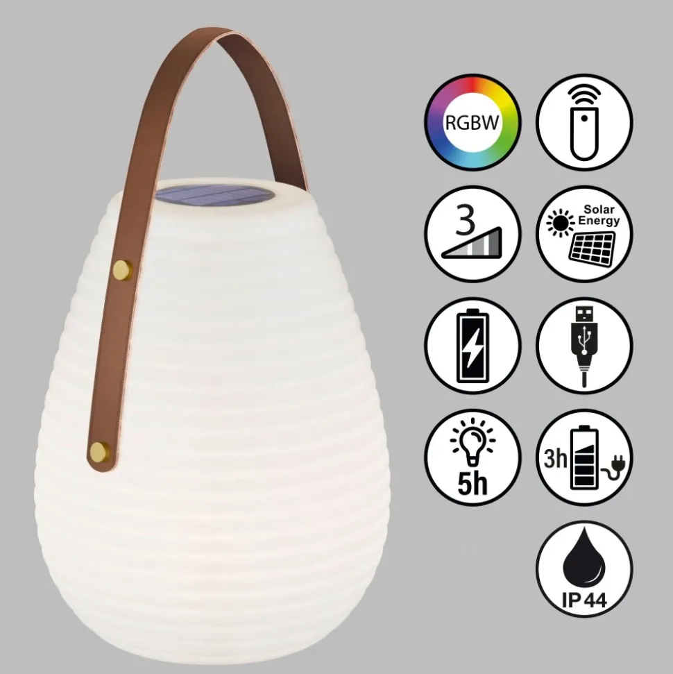 Lampe A Poser Schoner Wohnen-Kollektion Bell Led Blanc, 1 Lumiere, Telecommandes, Changeur De Couleurs