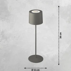 Lampe A Poser Schoner Wohnen-Kollektion Sun Led Gris, 1 Lumiere, Changeur De Couleurs