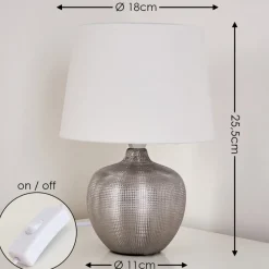 Lampe A Poser Stampa Argente, 1 Lumiere