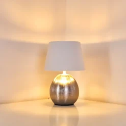 Lampe A Poser Stampa Argente, 1 Lumiere